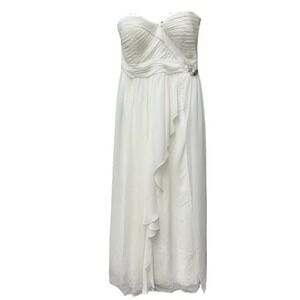 Elegant‎ White Strapless Maxi Dress Formal Gown Wedding Dress Size 22